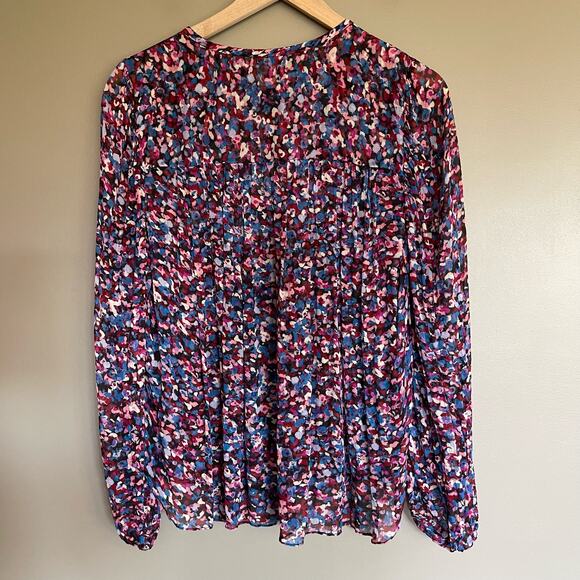 Isabel Marant Daytonea‎ Blouse Pink Purple Blue Abstract Print Size XS Chic Sexy - Picture 14 of 16